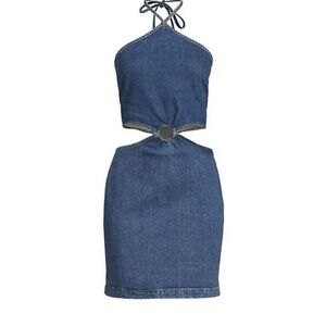 Reformation denim cutout dress nwot 0